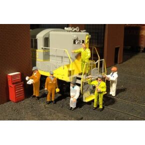 Bachmann Industries Miniature HO Scale Figures Mechanics Train(6 Piece)