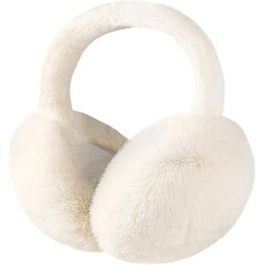 Premillow Ear muffs for Women Winter, Faux Fur Earmuffs, Cute Foldable Fluffy Ear Warmers, Soft Warm Ear Covers for Women Men