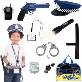 Born Toys Police Toys Set with Police Accessories Includes Police Baton, Handcuffs for Kids, Toy Gun, Police Hat - For Kids Police Costume for Boys & Girls for their Role Play, Dress Up & Pretend Play