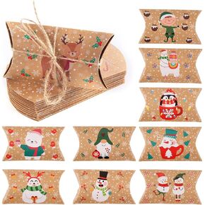 LOKIPA Christmas Small Boxes, 36 Gift Pillow Boxes Candy Jewellery Box for Christmas Party Favor