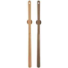 2-Pack Long Shoe Horn Wooden 50cm Magnetic Base Slim Smooth Beach Handle Shoehorn Spoon Tongue Easy Telescopic Support Lazy Helper, Brown, X-Large
