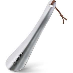 ZOMAKE Metal Shoe Horn for Men 7.3" - Small ShoeHorn for Seniors Stainless Shoe Spoon Travel Size Calzador De Zapatos Shoe Lazy Helper for Elderly Women Kids