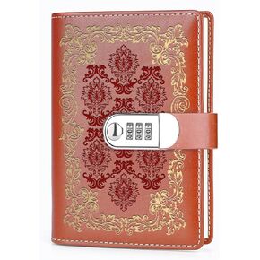 هدية عتيقة مقاس A5، دفتر يوميات جلدي قابل لإعادة التعبئة، غطاء صلب من الجلد، مذكرات قفل سفر منقوشة قديمة (أزرق عتيق) in Kuwait