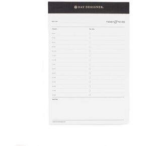 Day Designer Planning Pad, with Prompts and Lined Notes Section (Charcoal, Extra Thick Notepad - 5.25" x 8")