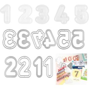 35Pcs/Set 1-5 Number 3D Shaker Covers Blisters Domes and 1-5 Die Set For Shaker Cards Making Puffy Shaker Covers To Add Dimension Shaker Card Making Handmade Crafts Clear Pouch Cover Scrapbooking Tool