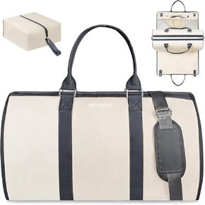 3Pcs Garment Duffle Bags for Travel Convertible Carry on Garment Bag for Women with Shoe Pouch Hanging Suit Bag for Clothes/Dresses (Black)