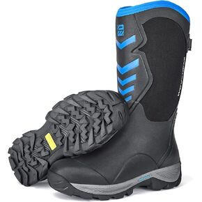 WOVENPAK Hunting Rubber Boots for Men, Waterproof 6mm Warm Rain Boots with Steel Shank, Anti Slip Outdoor Neoprene Boot, Size 6-13