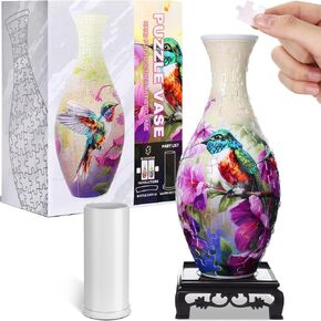 3D Puzzle Vase 3D Puzzle Flower Vase Crafted from 160 Curved Plastic Puzzle Pieces DIY Housewarming Gift for Flower Arrangements and Home Decoration