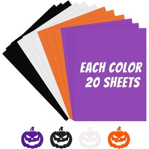 80 Sheets Halloween Colored Paper,11.8 x 8.3 In Double Sided Cardstock Colored Paper,Origami Paper Scrapbook Paper for Halloween Card Making Party Invitations Greeting DIY Arts Craft Supplies