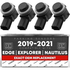 4-pc Front/Rear Bumper Parking Aid Sensor - Compatible with 2018-2019 Ford Edge, 19-21 Ford Explorer; 20-21 Lincoln Nautilus - Backup Reverse Parking Assist Kit - OEM HU5Z15K859AAT
