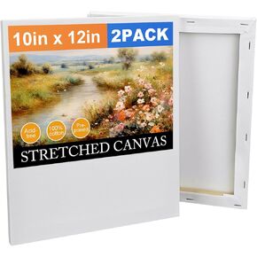 4 Pack Stretched Canvas Boards for Painting 8x10 Inch,Canvas Boards,Cotton Blank Canvas,Boards & Panels for Painting Acrylic and Oil, Art Supplies for Adults and Teens (4 Pack-8x10 Inch)