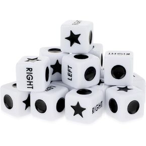 16 Pcs Left Right and Center Dice, 16mm Standard Size 6 Sided Left Right Center Dice Game for Left Right Center Game Dice Games Accessorie