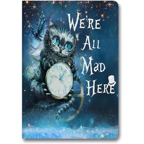 Alice Gift Alice in Wonderland Faux Leather Journal Notebook Secret Quote Line Writing Diary Alice Fans Gift Alice Fairy Tales Gifts Cheshire Cat Gift (The Secret Alice)