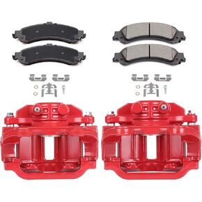 cciyu Rear Brake Calipers with Ceramic Pads - 2 Calipers With Bracket & 4 Ceramic Pads fit For Chevrolet 2000-2003 For GMC 2001-2003(6PCS)