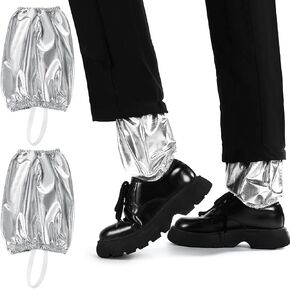 Panitay Pop Star زي الهالوين زي أداء جوارب الكاحل الفضية لزي 90s Dance Star زي حفلة الهالوين الرجعية للبالغين الرجال والنساء in Kuwait