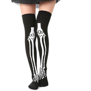 CanB Halloween Thigh High Stockings Costume Party Knee High Stocking Cosplay Festival Stockings for Women and Girls