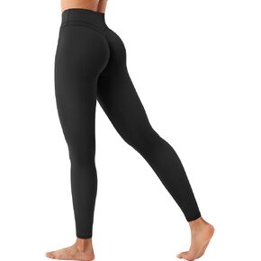 YEOREO Women's Workout Gym Leggings Julissa Hidden Scrunch Butt Sculpting Compression Mid Rise V Back Yoga Leggings 26"