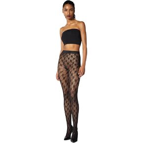 Wolford Rose Tights for Women Floral Pattern Sheer Net Hosiery Elastic Logo Waistband Pantyhose Stockings Sustainably Dyed