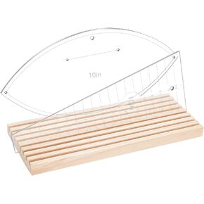 PH PandaHall 16-Slot Ruler Organizer Ruler Storage Rack Wooden Ruler Holder for Quilting Rulers 4mm Grid Ruler Rack Organizer Home Office Desk Stand 10.15x8.7 inches