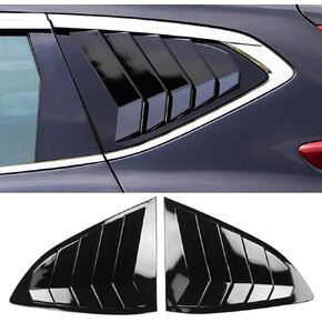 قطعتان من فتحات النوافذ الجانبية الخلفية للسيارة، ستائر غطاء مغرفة بفتحات تهوية على طراز السباق، ستائر خارجية للنافذة المثلثة لتزيين CR-V CRV 2017 2018 2019 2020 2021 2022، أسود لامع in Kuwait