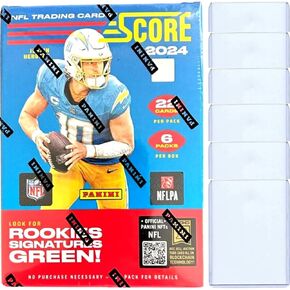 2024 Panini Score Football NFL Blaster Box with 132 Trading Cards + 6 Toploaders! STREETCARDS!