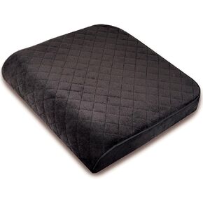 Large 19"x17"x3.25" Memory Foam Seat Cushion with Cooling Effect, Washable Cover and Non-Slip Base for Office Chairs, Wheelchairs, Recliners, Cars - Back Pain Relief - Medium-Firm - Black