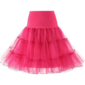 Women's 50s Vintage Petticoat 26" Crinoline Rockabilly Tutu Skirt Slip S-L…