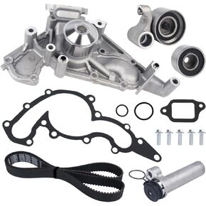 Autoround Timing Belt Kit with Water Pump Fit for Toyota Tundra 00-09 4Runner Sequoia Land Cruiser, Lexus GX470 LS400 LS430 LX470 SC430 SC400 GS400 4.0L 4.3L 4.7L V8 Engine Replaces # TKT021 TCKWP298