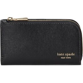 kate spade new york Women's Devin Saffiano Leather Small Slim Bifold Wallet, Black, One Size