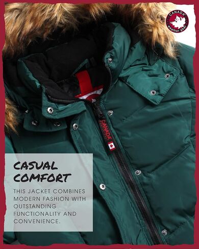 معطف شتوي للنساء من CANADA WEATHER GEAR - سترة تزلج معزولة ثقيلة الوزن - ملابس خارجية سترة ثلجية (S-XL) in Kuwait