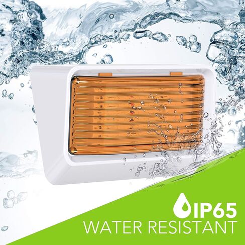 Leisure LED RV Exterior Porch Utility Light - 12v 280 Lumen Lighting Fixture. Replacement Lighting for RVs, Trailers, Campers, 5th Wheels. White Base, Clear and Amber Lens Included (White, 1-Pack) in Kuwait