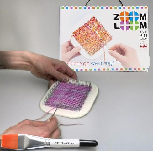 Westlake Art Birsppy Zoom Loom 4"x4" Pin Loom، 6.4 أونصة - النسيج أصبح سهلاً للمبتدئين والخبراء | فرشاة طلاء بالألوان المائية، أداة حرفية محمولة ومتعددة الاستخدامات - [عبوة من قطعة واحدة in Saudi Arabia