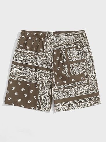Floerns Men's Boho Tribal Print Drawstring Waist Summer Shorts with Pocket in Saudi Arabia