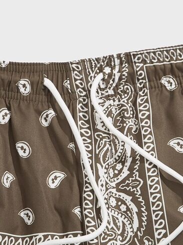 Floerns Men's Boho Tribal Print Drawstring Waist Summer Shorts with Pocket in Saudi Arabia