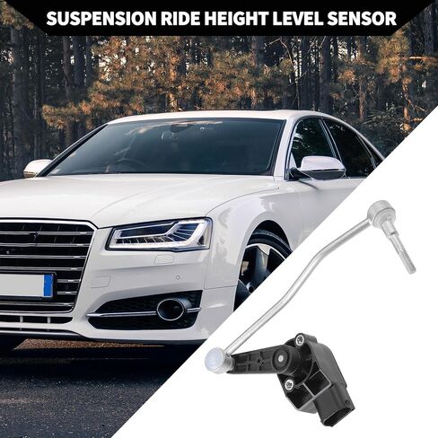 No.4E0941286G مستشعر مستوى ارتفاع التعليق لسيارة Audi A8 Quattro 2004-2010/ مستشعر مستوى المصباح الأمامي الأيمن/معدن متين/ قطعة واحدة باللون الأسود in Saudi Arabia
