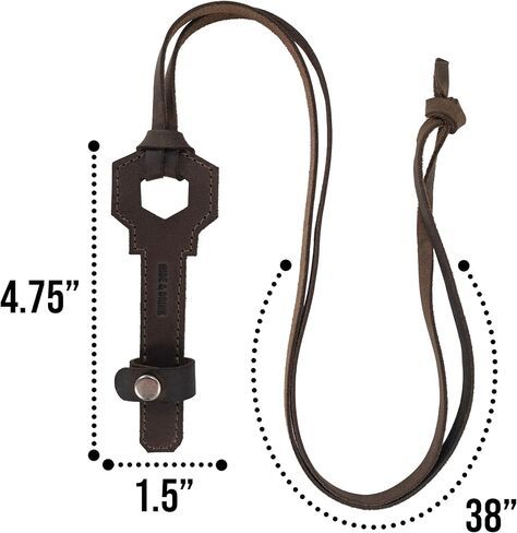 Hide & Drink - Key Shape Adjustable Eyeglasses Strap Handmade from Full Grain Leather - Bourbon Brown in Saudi Arabia