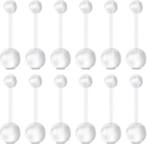 VCMART 10pcs Bioplast Retainer Belly Rings 14G Flexible Clear UV, 0.5" in Kuwait