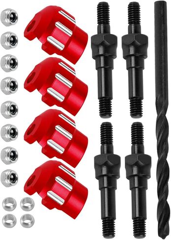 RC #45 Steel Shock Standoff Set&Shock Cap Protector Upgrade Parts for 1/8 KRATON/NOTORIOUS/OUTCAST/TYPHON 6S BLX,1/7 INFRACTION/MOJAVE/FIRETEAM 6S BLX.Shock Absorber Bracket Screw&Shock Cap.Red in Kuwait
