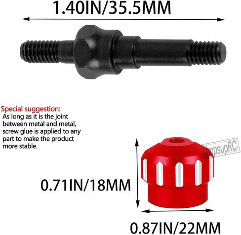 RC #45 Steel Shock Standoff Set&Shock Cap Protector Upgrade Parts for 1/8 KRATON/NOTORIOUS/OUTCAST/TYPHON 6S BLX,1/7 INFRACTION/MOJAVE/FIRETEAM 6S BLX.Shock Absorber Bracket Screw&Shock Cap.Red in Kuwait