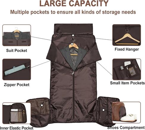 Seyfocnia Carry On Garment Bag for Travel, Convertible Travel Garment Bag for Men Women 2 in 1 Hanging Suitcase Suit Business Travel Bag in Saudi Arabia