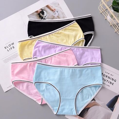 Teen Girls Underwear for 12 Pack Cotton Briefs (L, Multicolor, 8-16Years) in Saudi Arabia