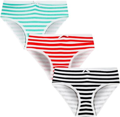 Teen Girls Underwear for 12 Pack Cotton Briefs (L, Multicolor, 8-16Years) in Saudi Arabia