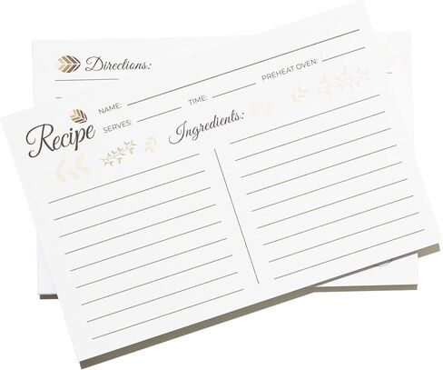 4x6 Double Sided - Thick Recipe Card with Plenty of Writing Space - Set of 50 Blank Ideal Recipe Cards for Bridal Shower, Weddings, Graduation and Mother's Day in Saudi Arabia