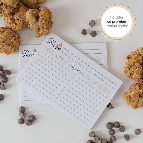 4x6 Double Sided - Thick Recipe Card with Plenty of Writing Space - Set of 50 Blank Ideal Recipe Cards for Bridal Shower, Weddings, Graduation and Mother's Day in Saudi Arabia