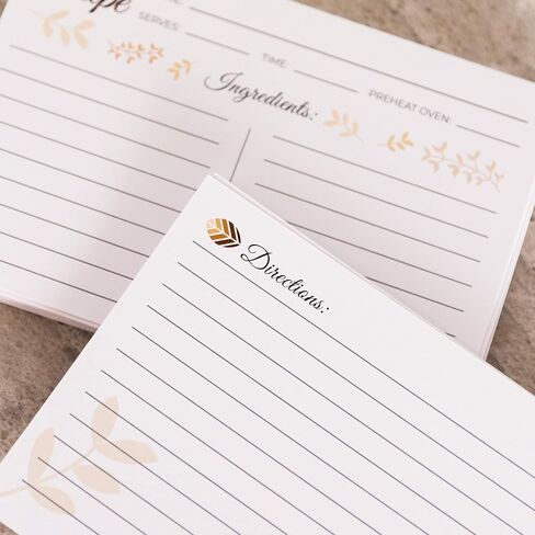 4x6 Double Sided - Thick Recipe Card with Plenty of Writing Space - Set of 50 Blank Ideal Recipe Cards for Bridal Shower, Weddings, Graduation and Mother's Day in Saudi Arabia