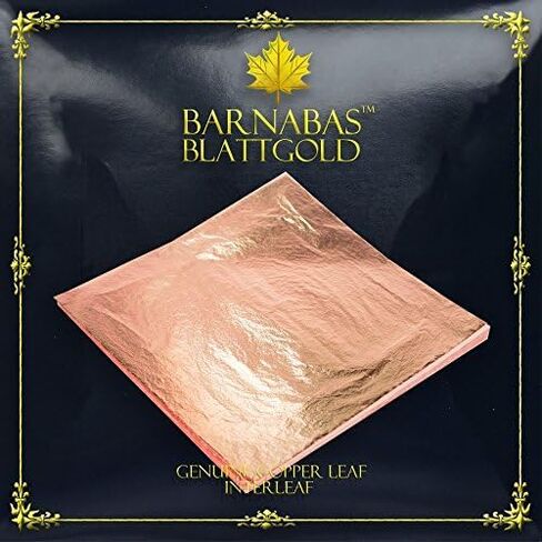 Barnabas Blattgold: صفائح سائبة من أوراق النحاس الأصلية [100 ورقة، 5.5 بوصة] - تُعرف أيضًا باسم صفائح أوراق النحاس للرسم، وصفائح رقائق النحاس للحرف اليدوية، وصفائح أوراق النحاس للحرف اليدوية، وصفائح الأوراق المعدنية in Kuwait