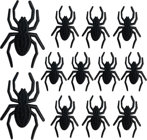 Halloween Black Spider Patch Iron on Spider Patch Spider Embroidered Patches Spider Sew On Patch Applique Halloween Costume Applique for Halloween Costume Clothing (3) in Kuwait