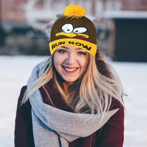 قبعة الديك الرومي Run Beanie Thansgiving تركيا بوم بوم للعدائين Run Now، KO Other Turkeys متعدد الألوان in Saudi Arabia