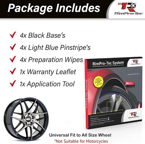 واقيات حافة أحزمة العجلات من Rimpro-Tec لحماية عجلات السيارة والديكور، مناسبة للحافة المسطحة Tesla 4 مم وجميع السيارات الأخرى، سهلة التركيب تناسب من 12 بوصة إلى 22 بوصة القاعدة: أبيض، الجزء الداخلي: أبيض. in Saudi Arabia
