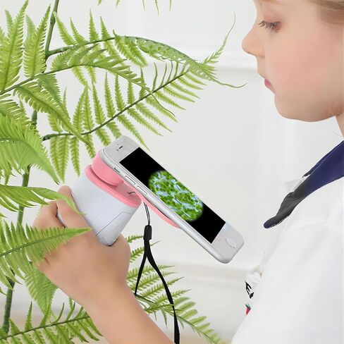 Mini Lab Microscope for Kids, Portable LED Lighted Microscopes Digital Pocket Microscope for Adults 60-160X High-Definition Miniscope Handheld Microscope STEM Educational Tool (Stand Pink) in Saudi Arabia